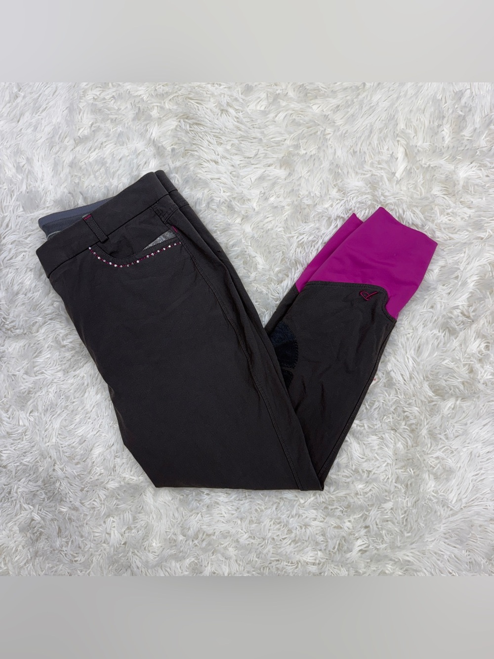 Women’s Size 34R Grey Shires Performance Knee Patch Horseback Riding Breeches